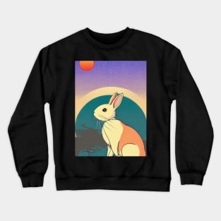 Retro Rabbit Under the Sun Florida White Rabbit Crewneck Sweatshirt